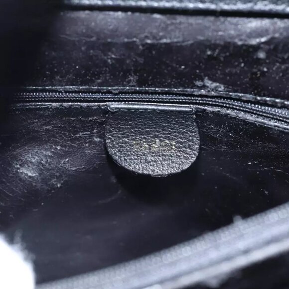 GUCCI Bamboo Hand Bag Suede Leather Black Gold 002 1186 0260 Auth ep5511 - Picture 2 of 16